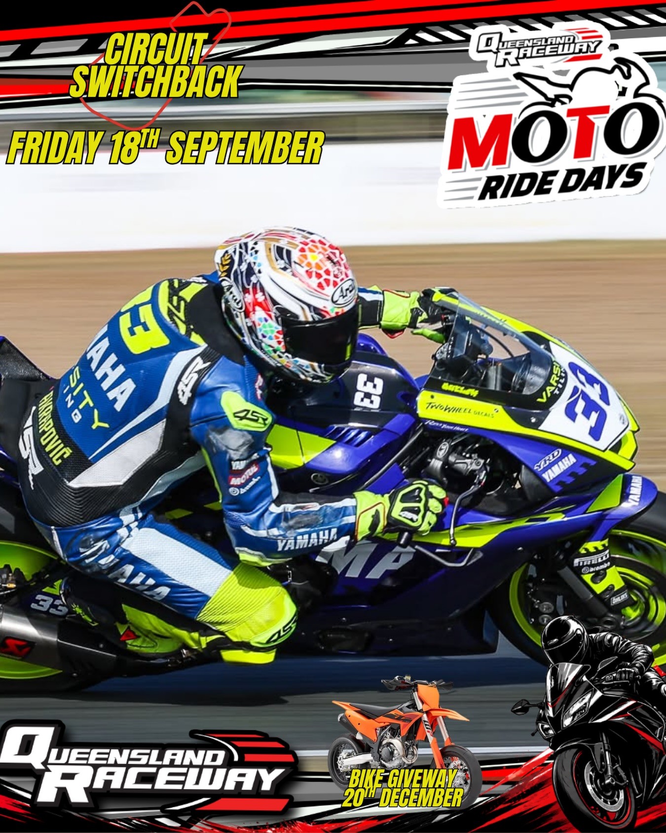QR Moto Ride Day — track day in Brisbane, QLD on Friday 18 September 2026