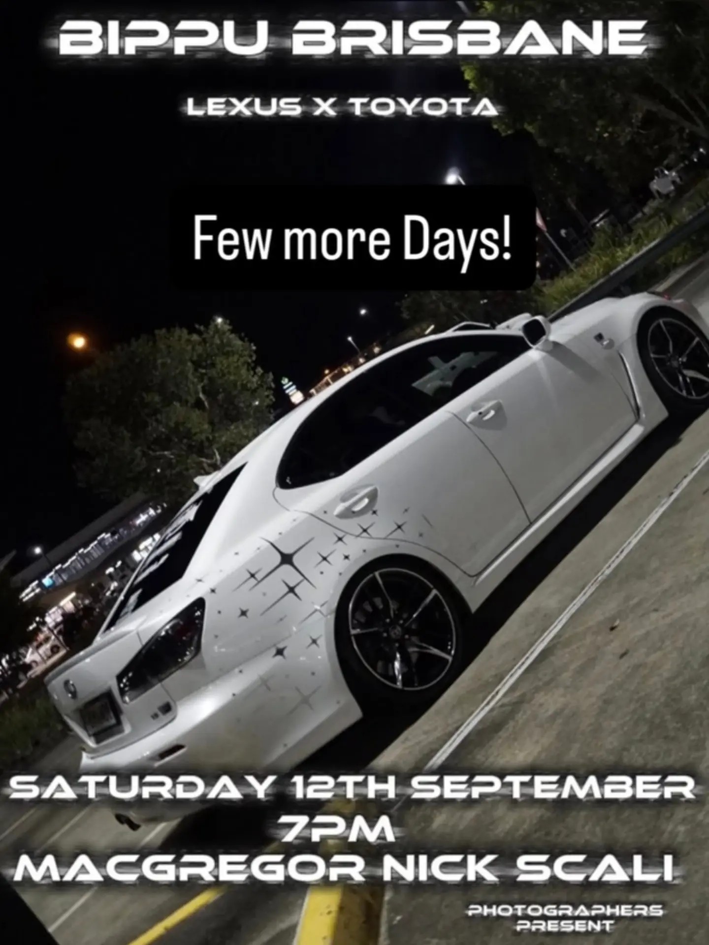 Bippu Brisbane Lexus x Toyota — JDM/Stance car meet in Brisbane, QLD on Saturday 12 September 2026
