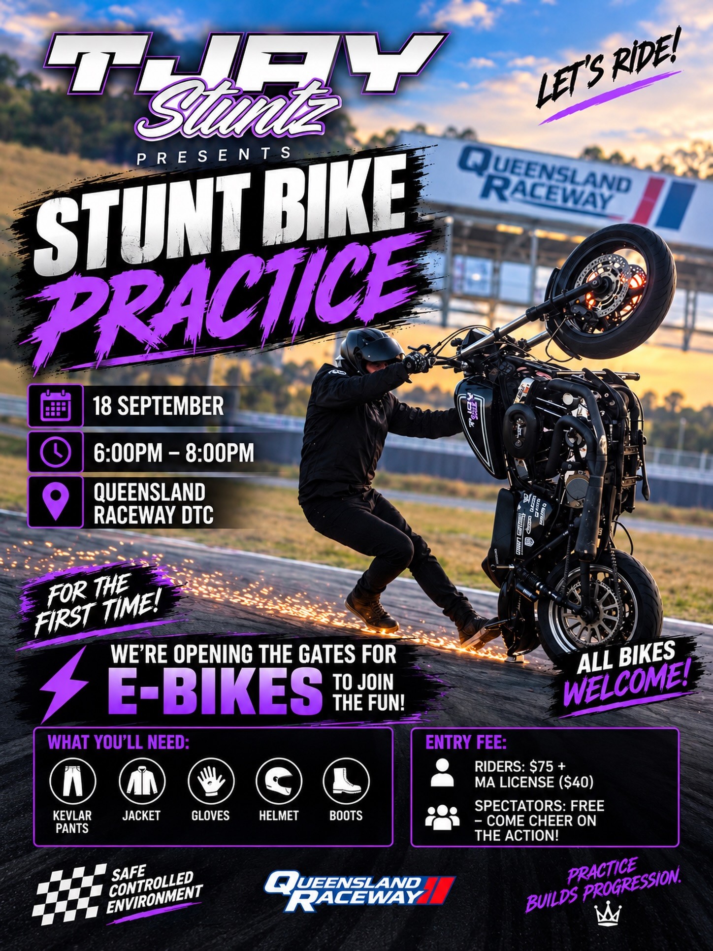 Stunt Bike Practice — track day in Brisbane, QLD on Friday 18 September 2026