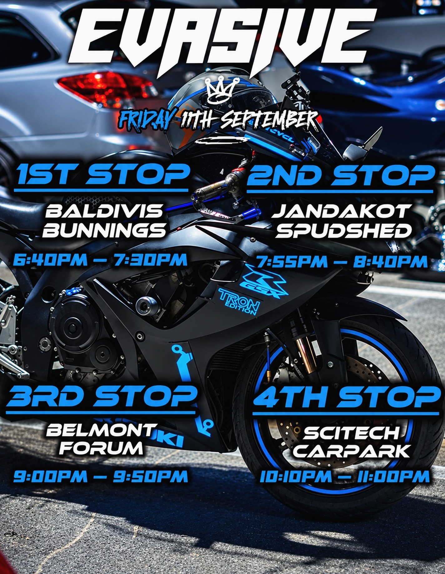 Evasive Cruise — JDM car meet in Perth, WA on Friday 11 September 2026