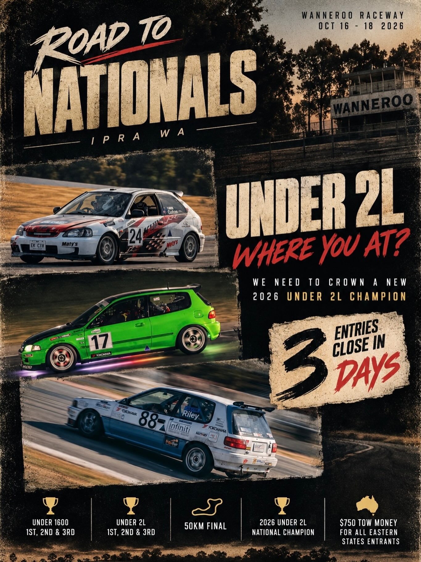 Road to Nationals — track day in Perth, WA on Friday 16 October 2026
