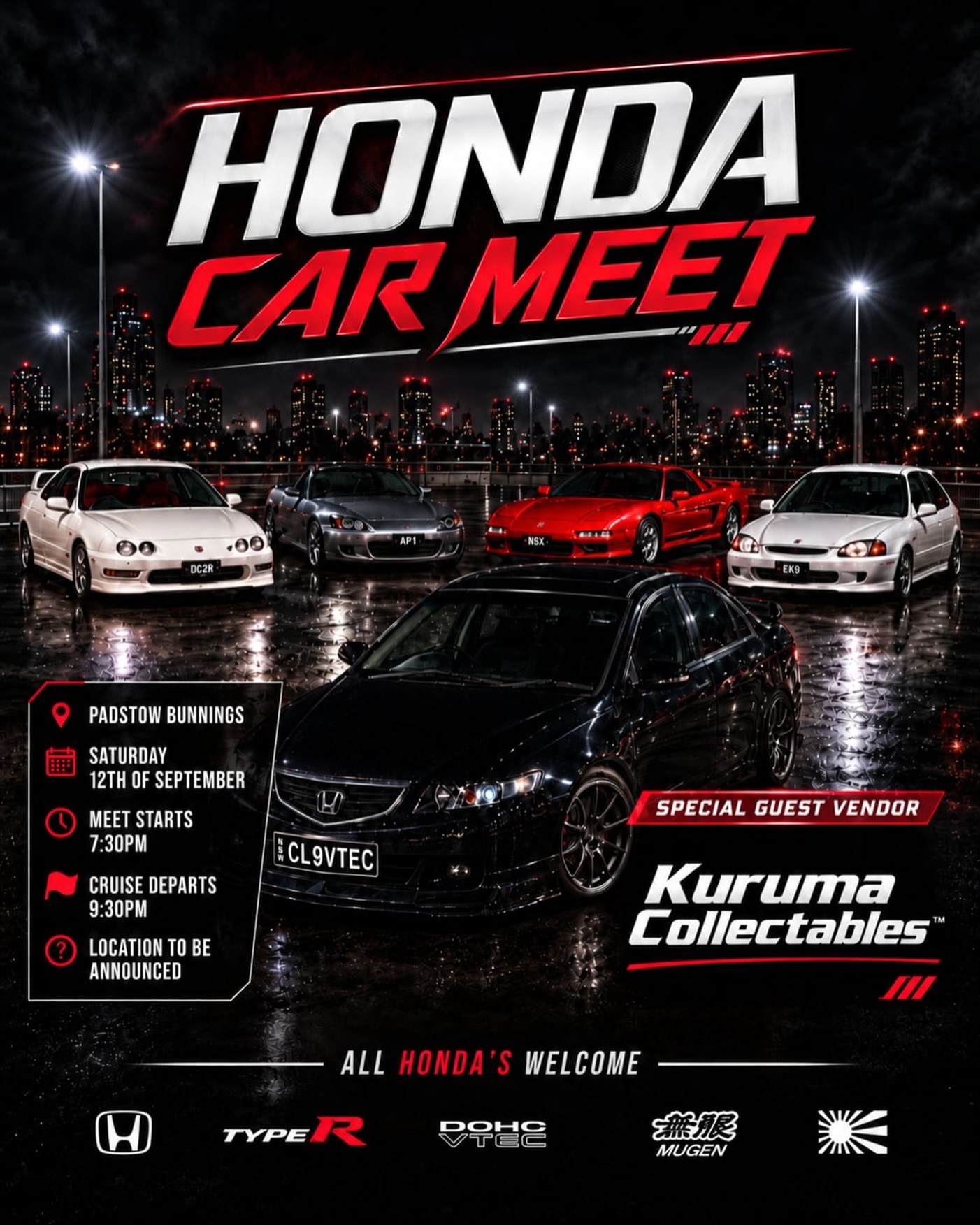 Honda Car Meet — JDM car meet in Sydney, NSW on Saturday 12 September 2026