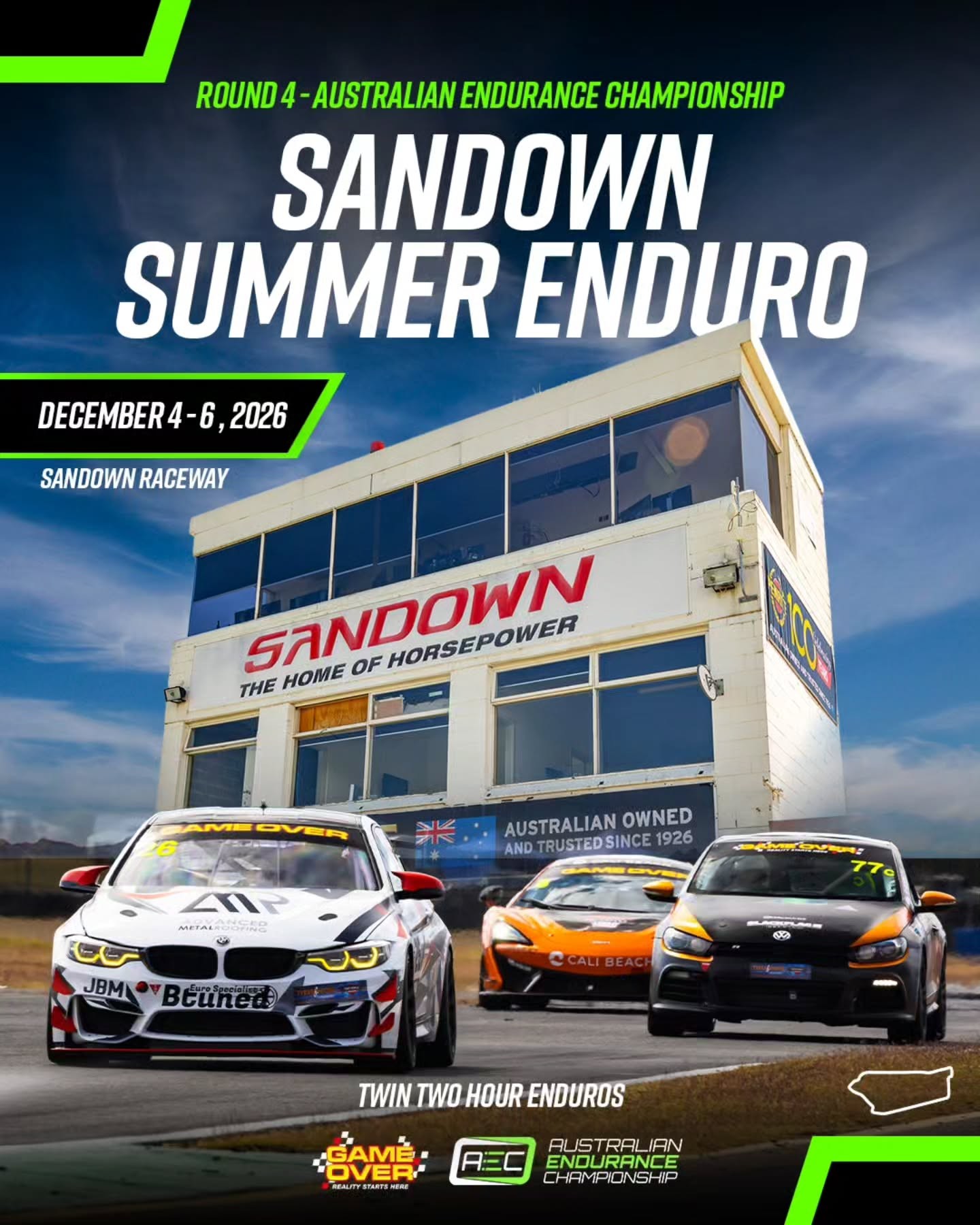 Sandown Summer Enduro — Euro/Exotic spectator event in Melbourne, VIC on Friday 4 December 2026
