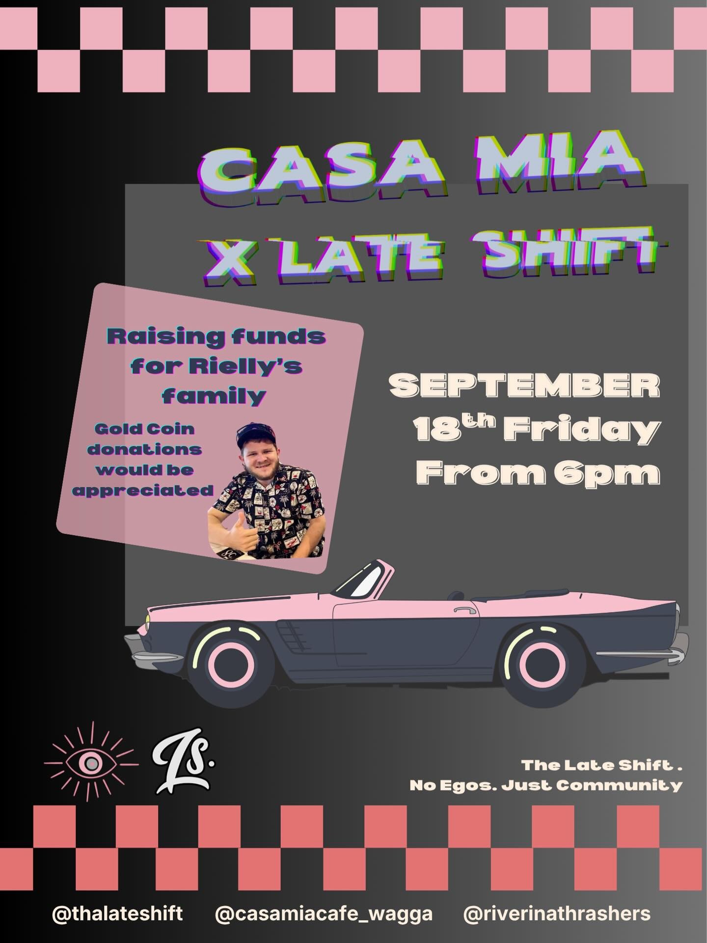 Casa Mia x Late Shift — Muscle/JDM car meet in Wagga Wagga, NSW on Friday 18 September 2026