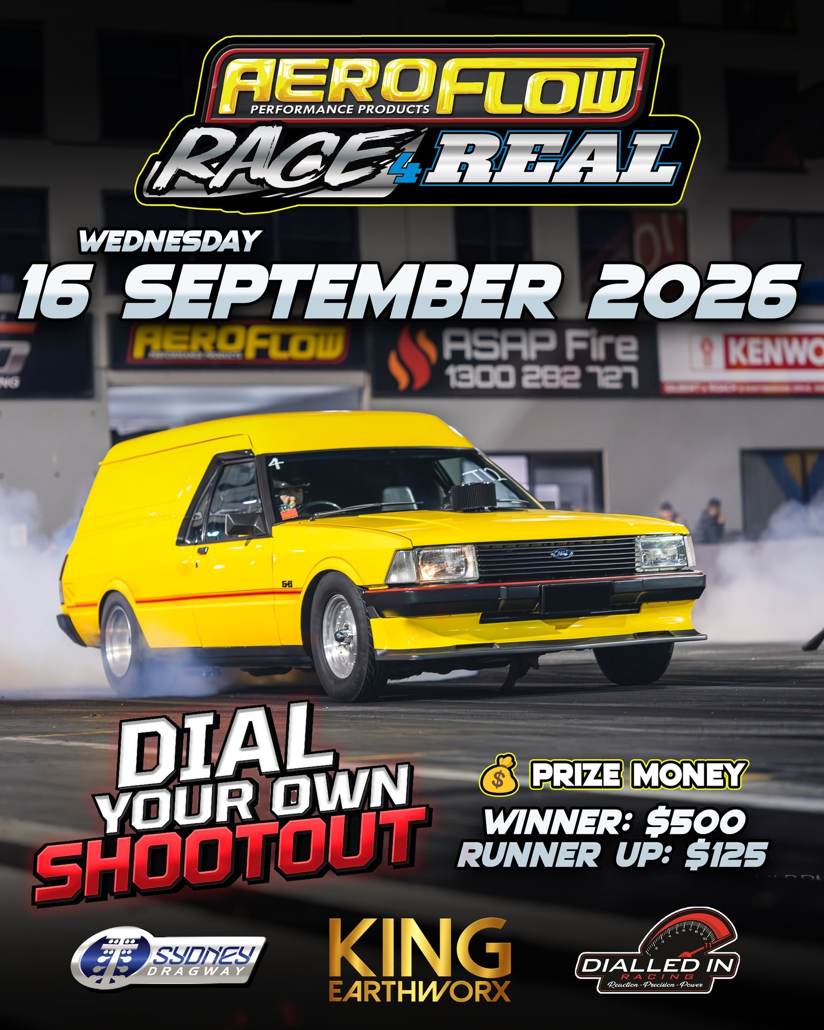 Aeroflow Race 4 Real | DYO Shootout — Muscle track day in Sydney, NSW on Wednesday 16 September 2026