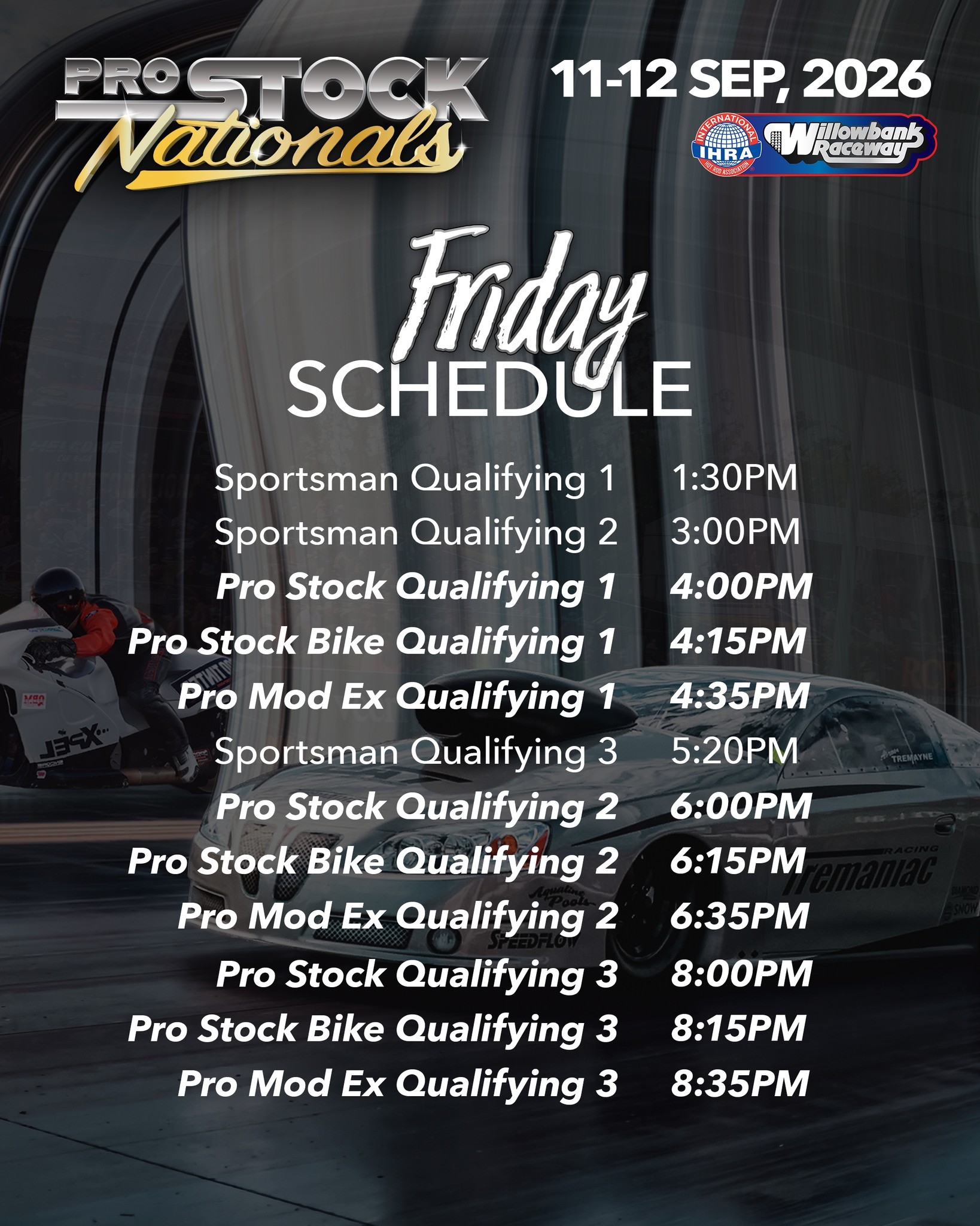 Pro Stock Nationals — Muscle/Stance spectator event in Brisbane, QLD on Friday 11 September 2026