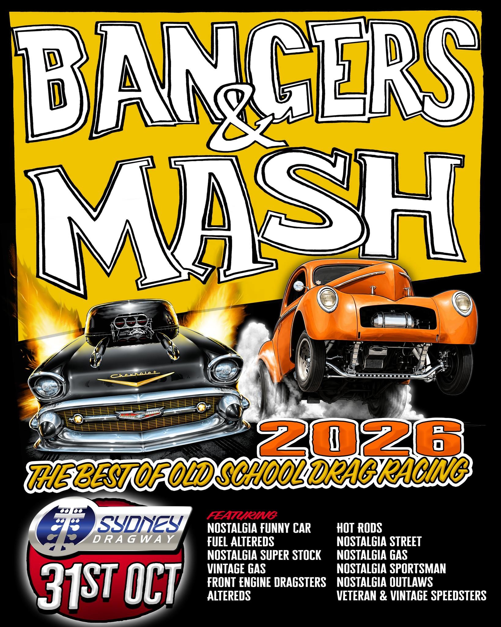 Bangers & Mash — Muscle/Classic spectator event in Sydney, NSW on Saturday 31 October 2026