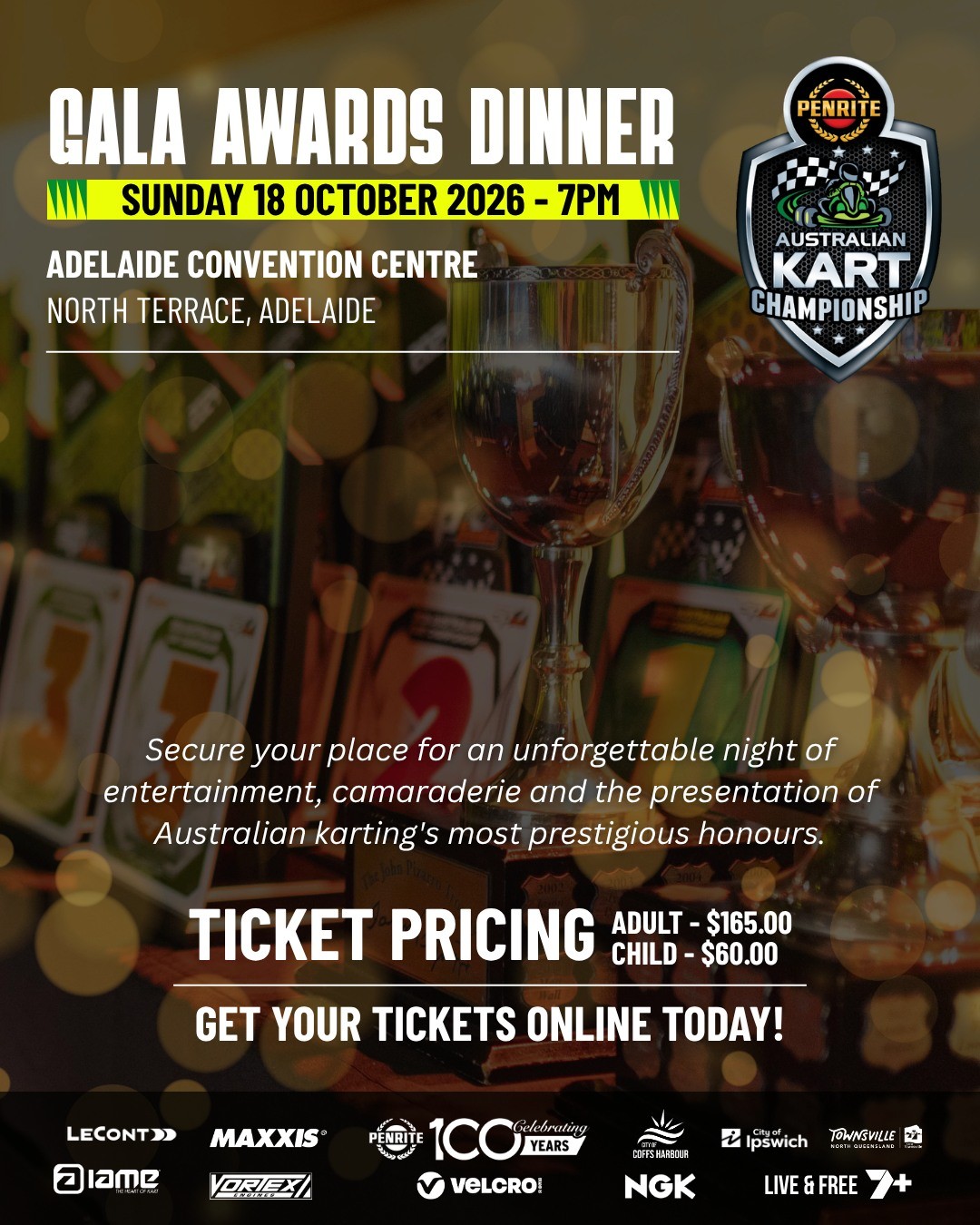 Gala Awards Dinner — spectator event in Adelaide, SA on Sunday 18 October 2026