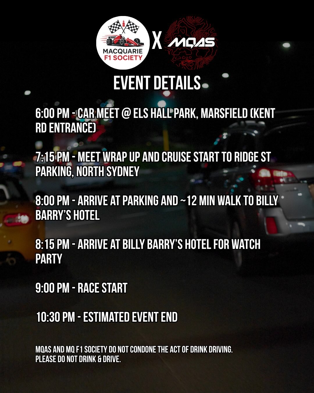 Meet, Cruise & Azerbaijan GP Watch Party — car meet in Sydney, NSW on Saturday 26 September 2026