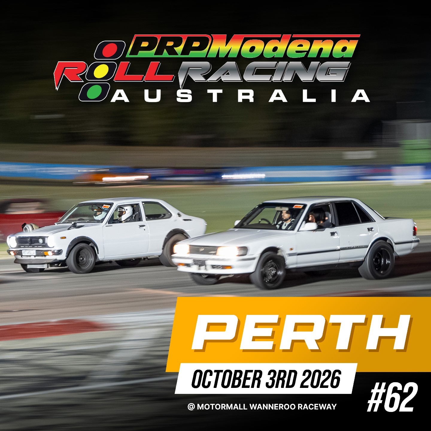 Roll Racing Perth #62 — Euro/JDM track day in Perth, WA on Saturday 3 October 2026