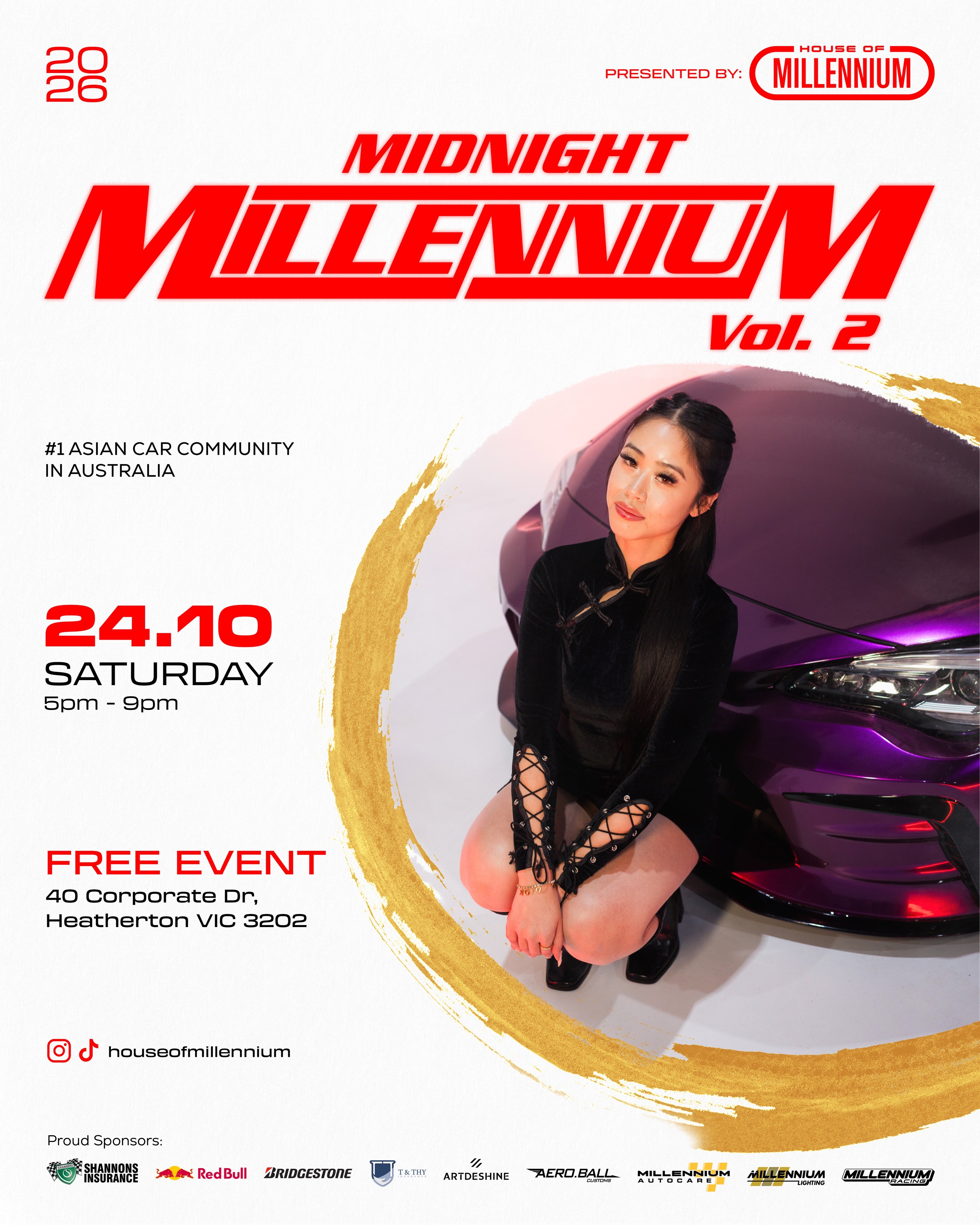 Midnight Millennium Vol. 2 — JDM car meet in Melbourne, VIC on Saturday 24 October 2026