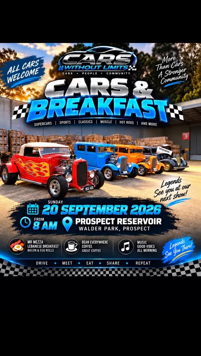 Cars & Breakfast — Exotic/Classic car meet in Sydney, NSW on Sunday 20 September 2026