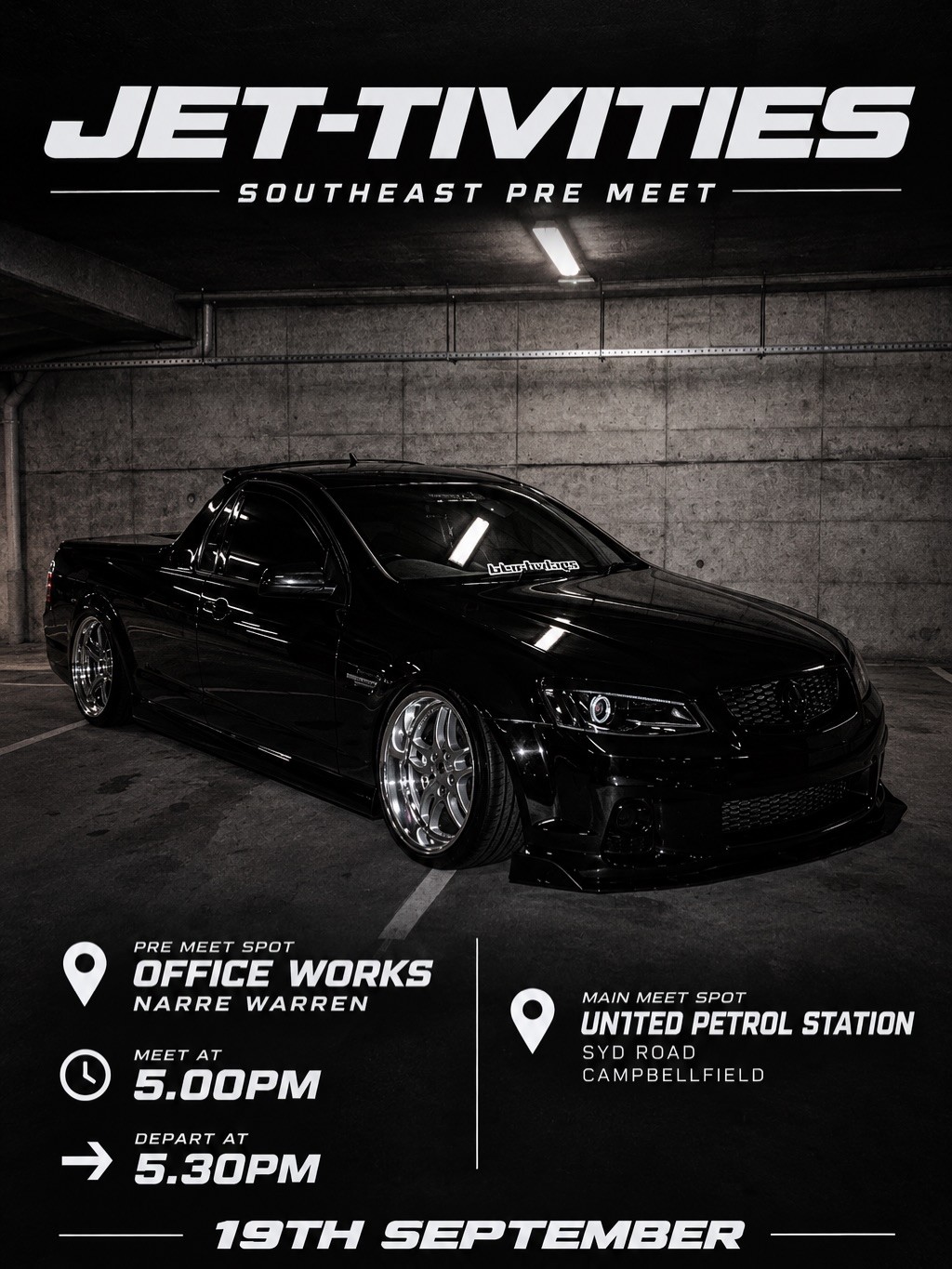 Jet-tivities Southeast Pre Meet — Muscle/Stance car meet in Melbourne, VIC on Saturday 19 September 2026