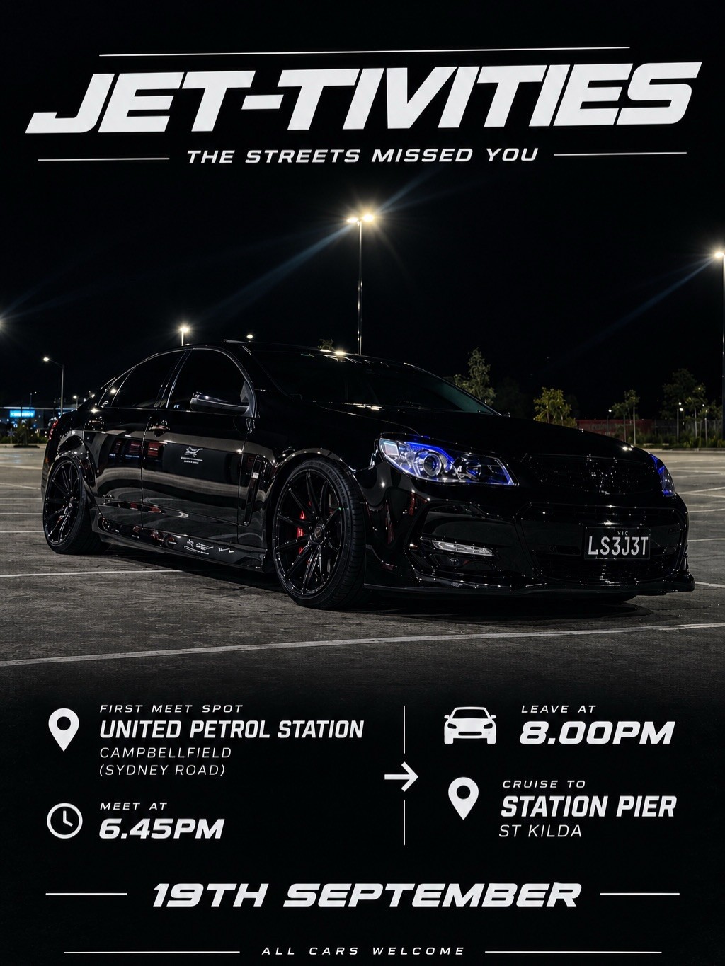 Jet-tivities — Muscle/Stance car meet in Melbourne, VIC on Saturday 19 September 2026