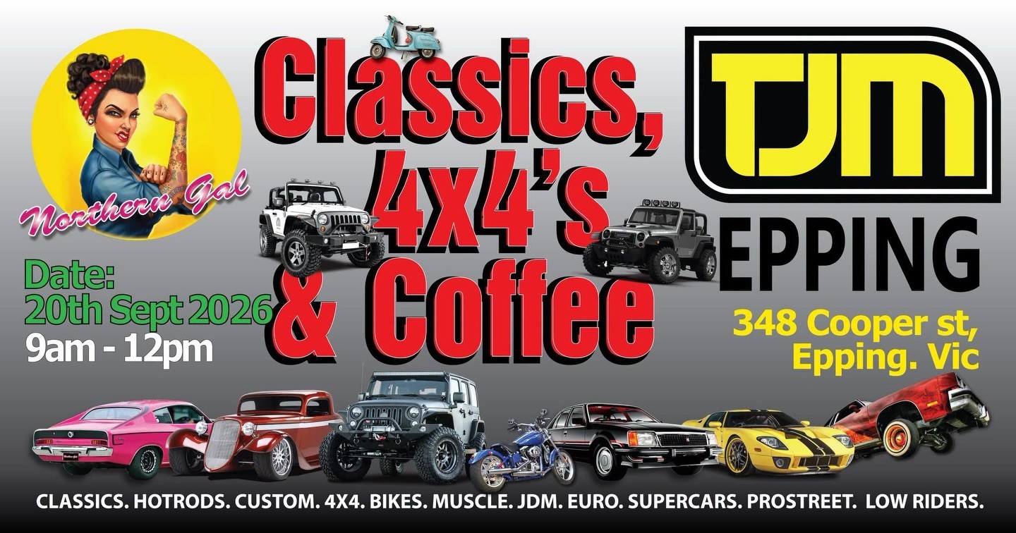 Classics, 4x4's & Coffee — 4x4/Classic car meet in Melbourne, VIC on Sunday 20 September 2026