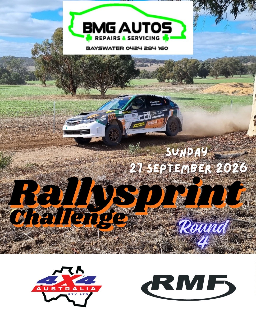 BMG Autos Rallysprint Challenge Round 4 — JDM/4x4 track day in Perth, WA on Sunday 27 September 2026