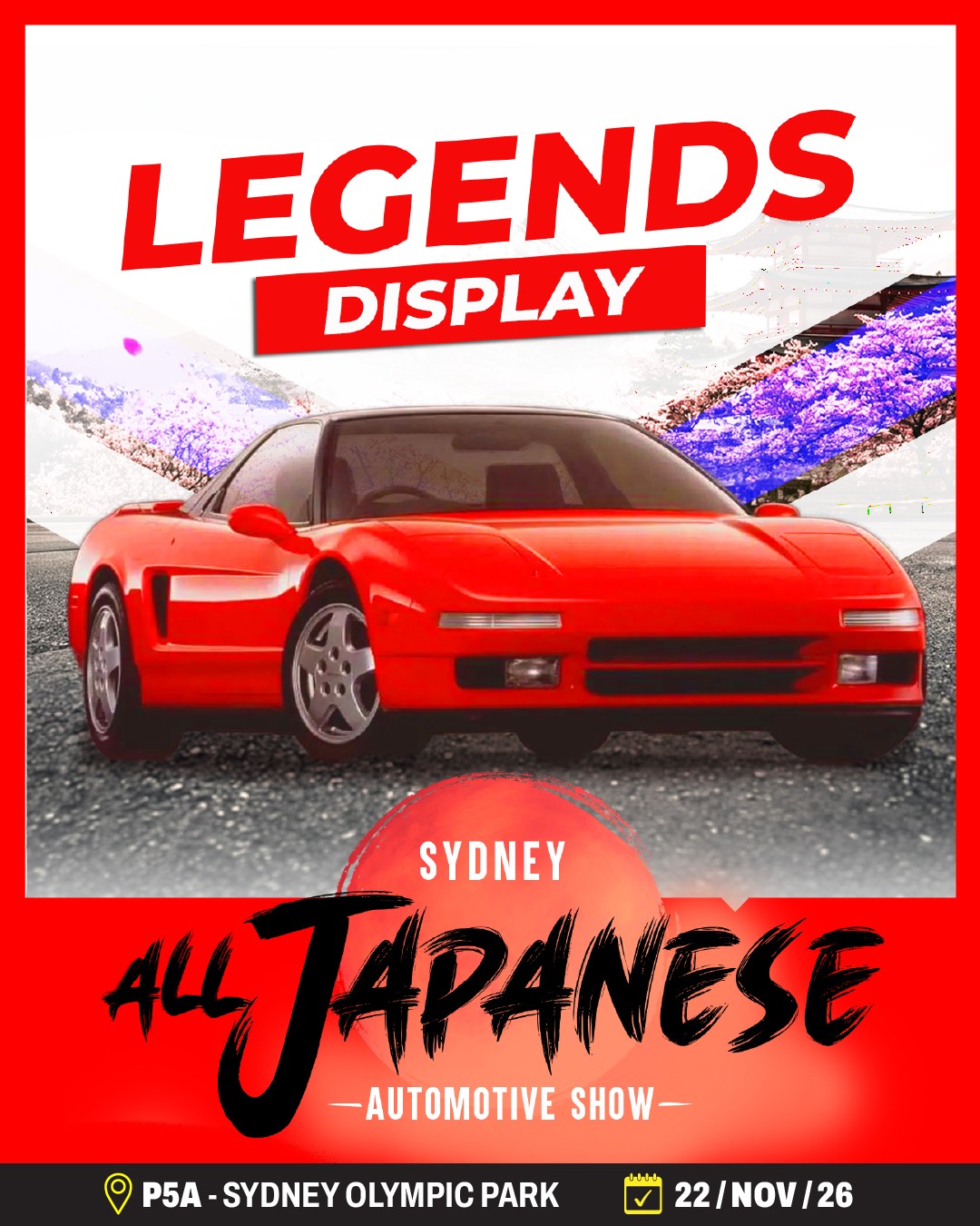 All Japanese Automotive Show — JDM/Classic spectator event in Sydney, NSW on Sunday 22 November 2026