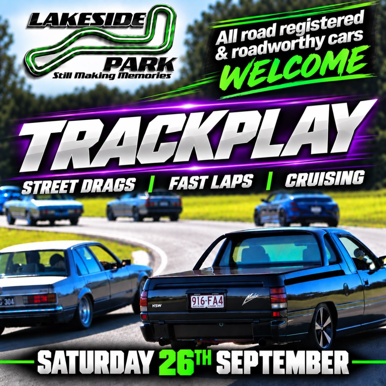 Trackplay — Muscle track day in Brisbane, QLD on Saturday 26 September 2026