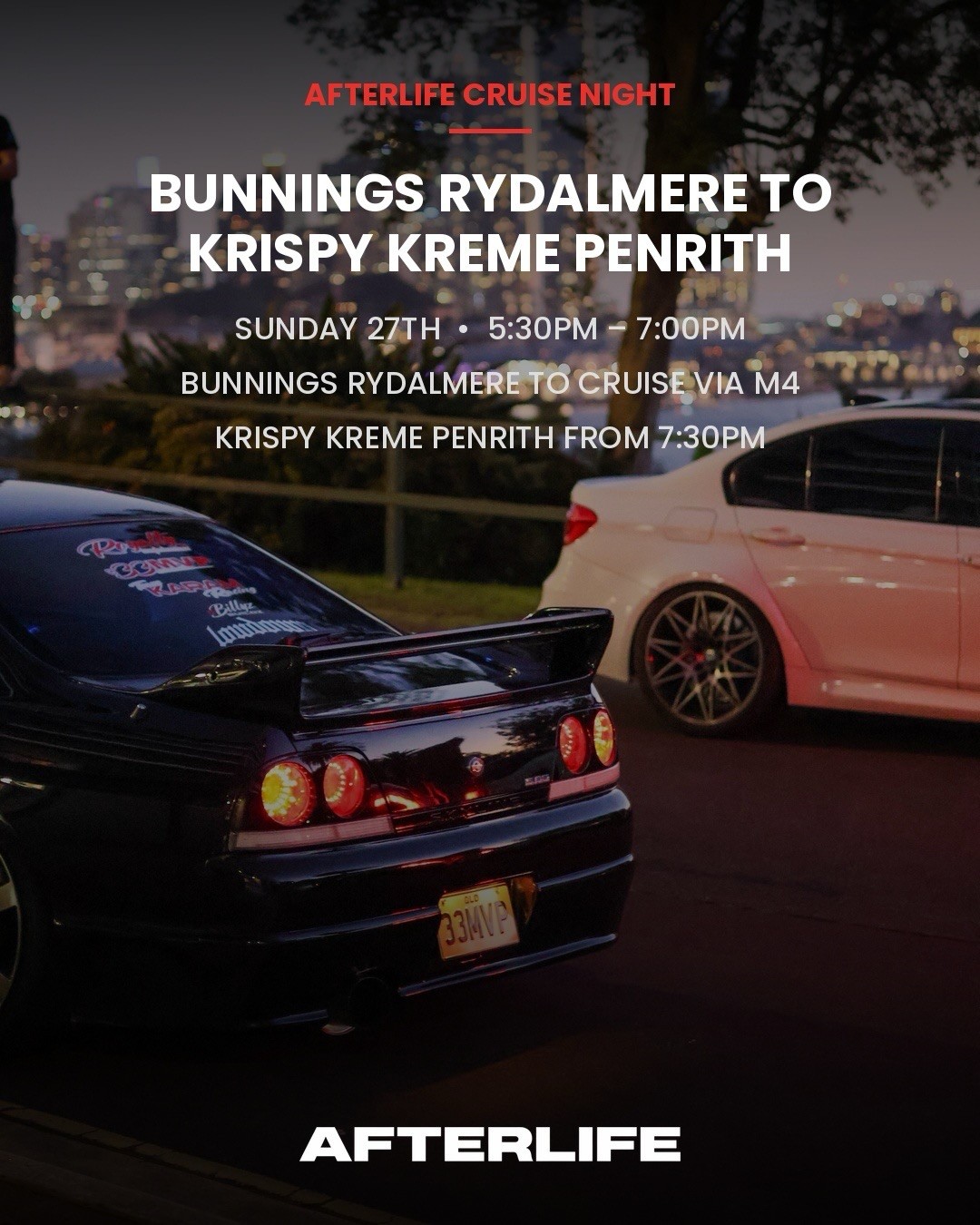 AFTERLIFE CRUISE NIGHT — JDM car meet in Sydney, NSW on Sunday 27 September 2026