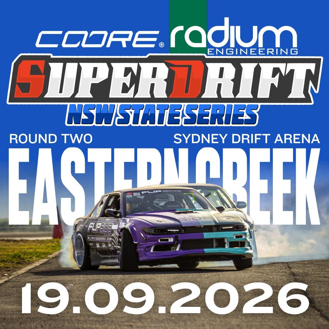 Superdrift Round 2 — JDM spectator event in Sydney, NSW on Saturday 19 September 2026