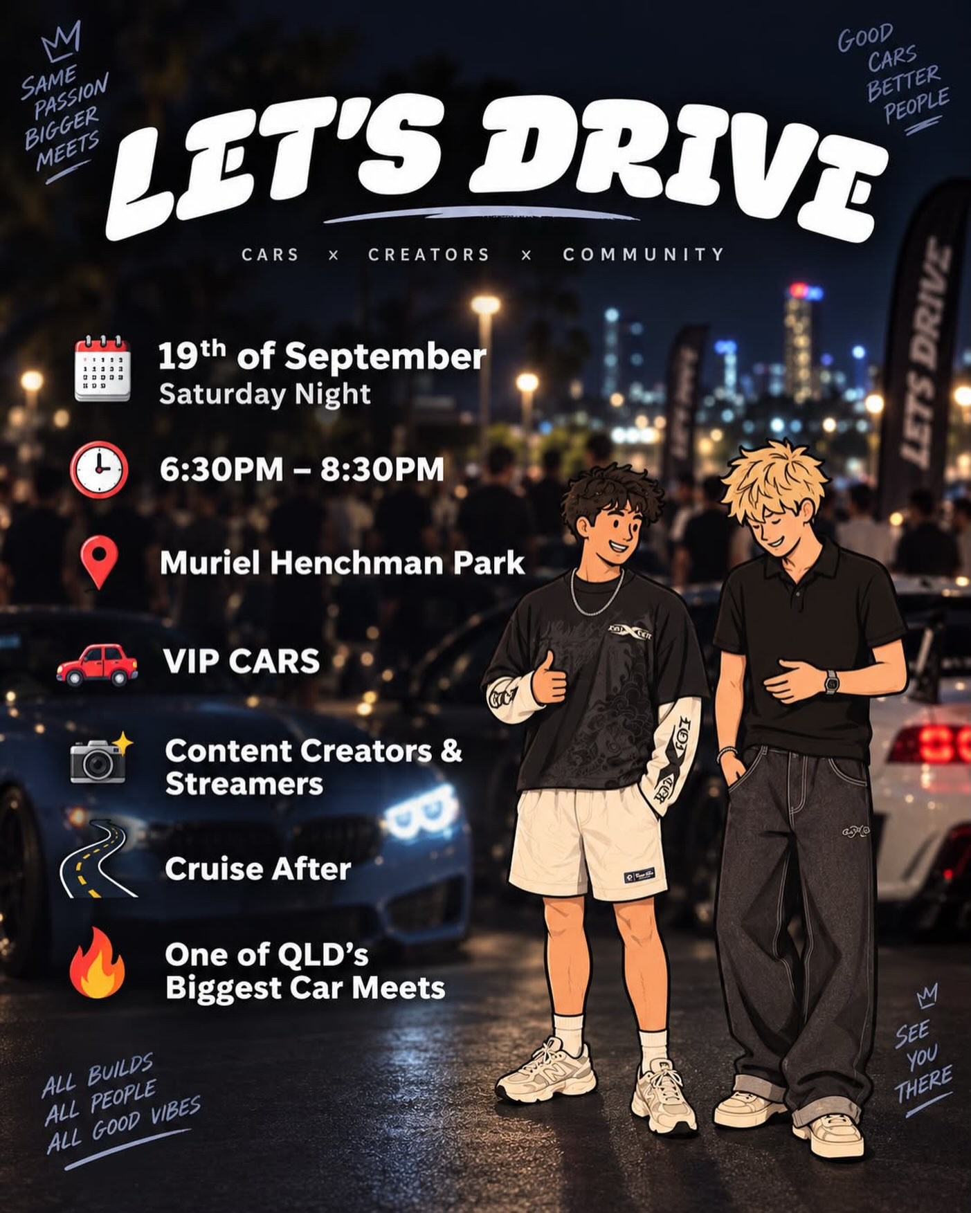 Let's Drive Car Meet — car meet in Gold Coast, QLD on Saturday 19 September 2026