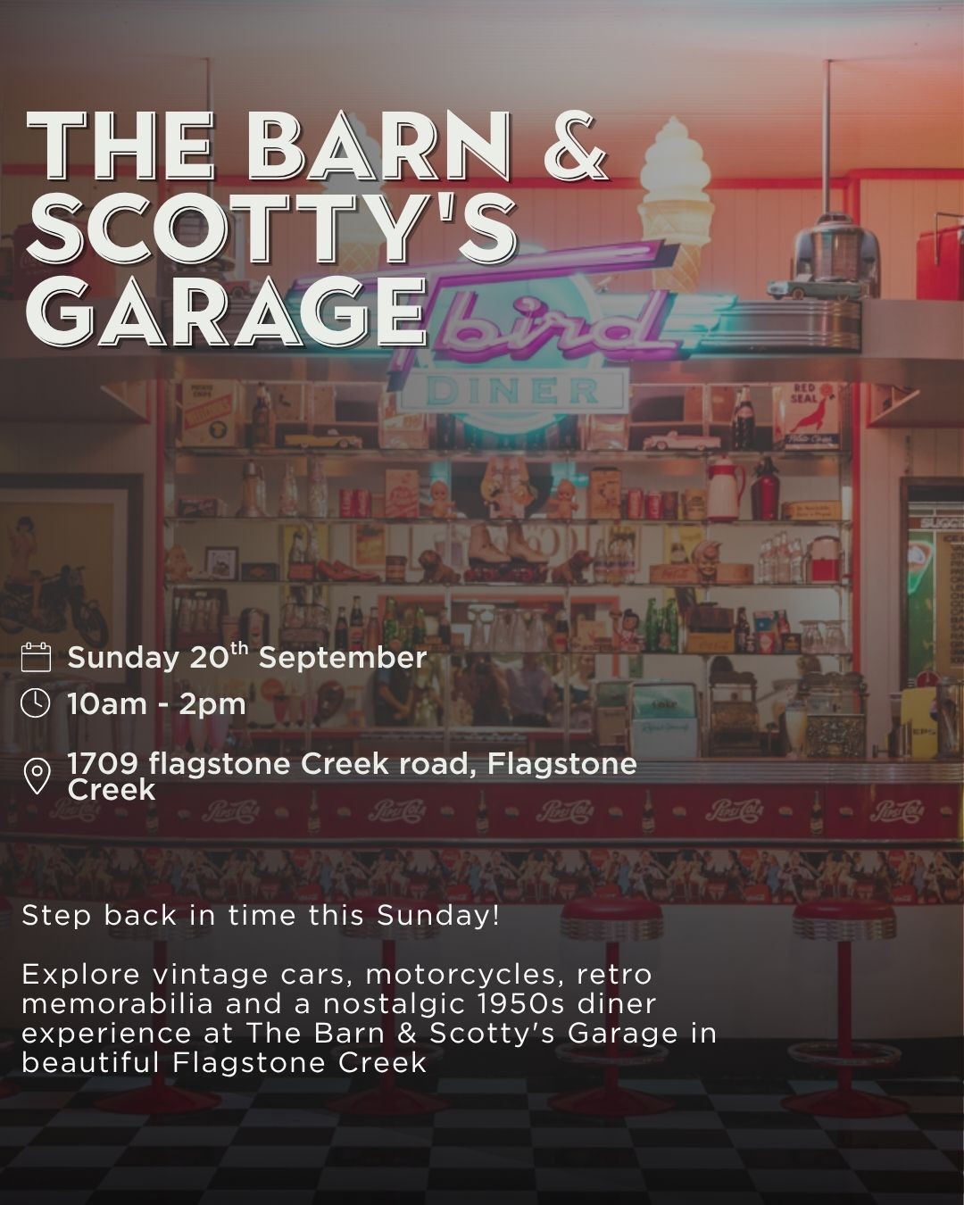 The Barn & Scotty's Garage — Classic car meet in Toowoomba, QLD on Sunday 20 September 2026
