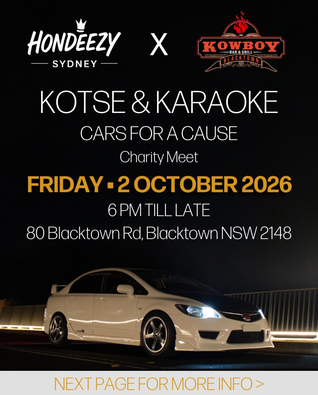 Kotse & Karaoke — JDM car meet in Sydney, NSW on Friday 2 October 2026