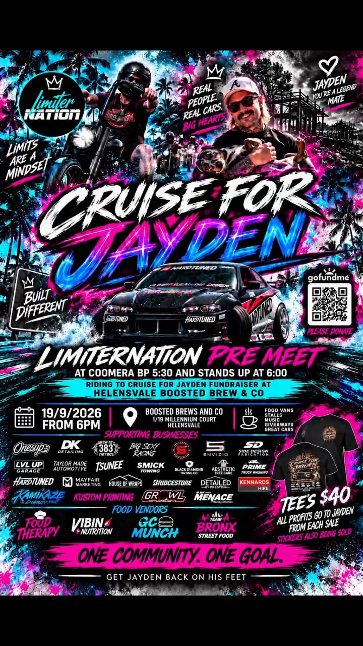Cruise for Jayden Charity — JDM car meet in Gold Coast, QLD on Saturday 19 September 2026