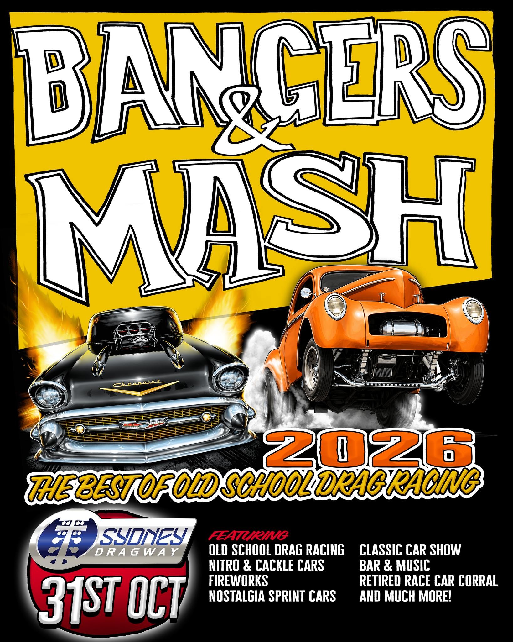 Bangers & Mash — Muscle/Classic spectator event in Sydney, NSW on Saturday 31 October 2026
