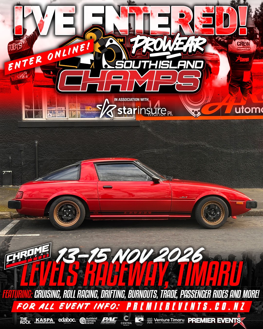Prowear South Island Champs — JDM/Muscle spectator event in International on Friday 13 November 2026