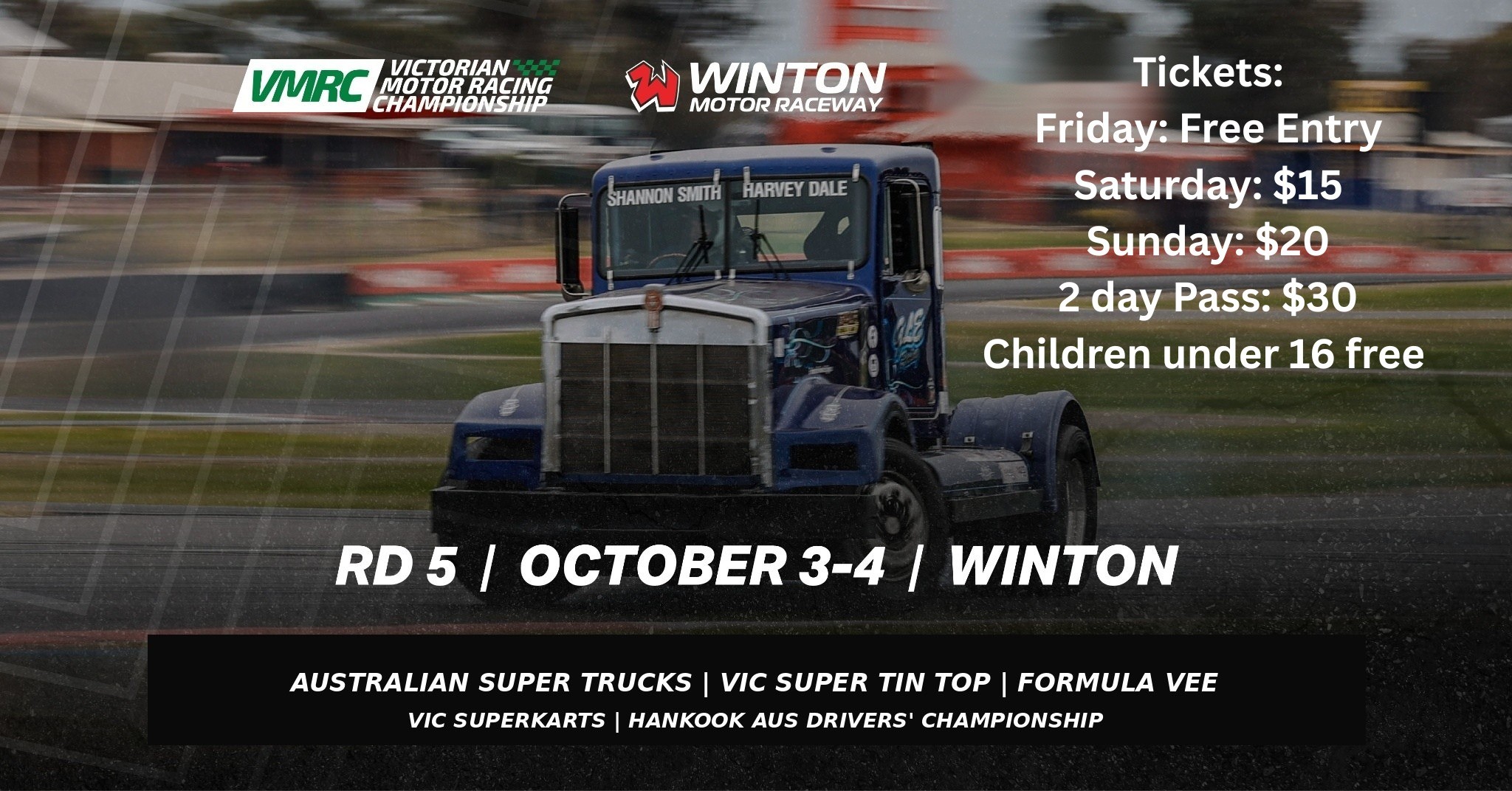 VMRC Round 5 — spectator event in Melbourne, VIC on Friday 2 October 2026
