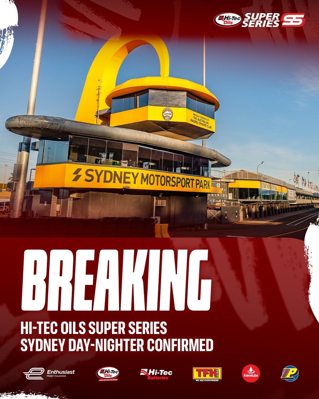 Hi-Tec Oils Super Series Sydney Day-Nighter — spectator event in Sydney, NSW on Saturday 14 November 2026