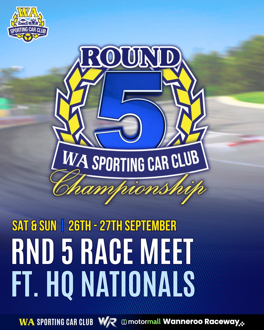WA Sporting Car Club Championship Round 5 — Classic/Muscle spectator event in Perth, WA on Saturday 26 September 2026