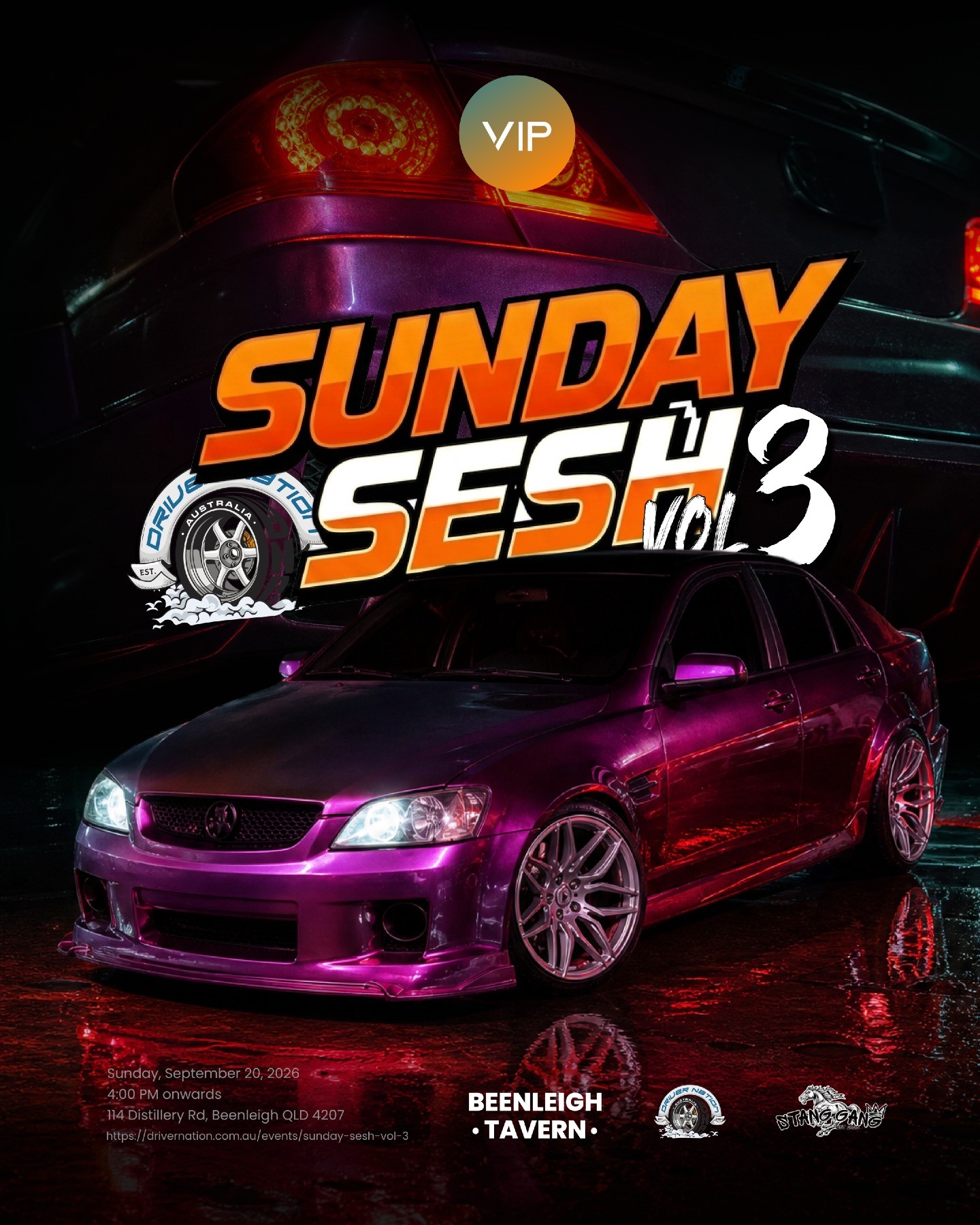 Sunday Sesh Vol 3 — JDM/Muscle car meet in Brisbane, QLD on Sunday 20 September 2026