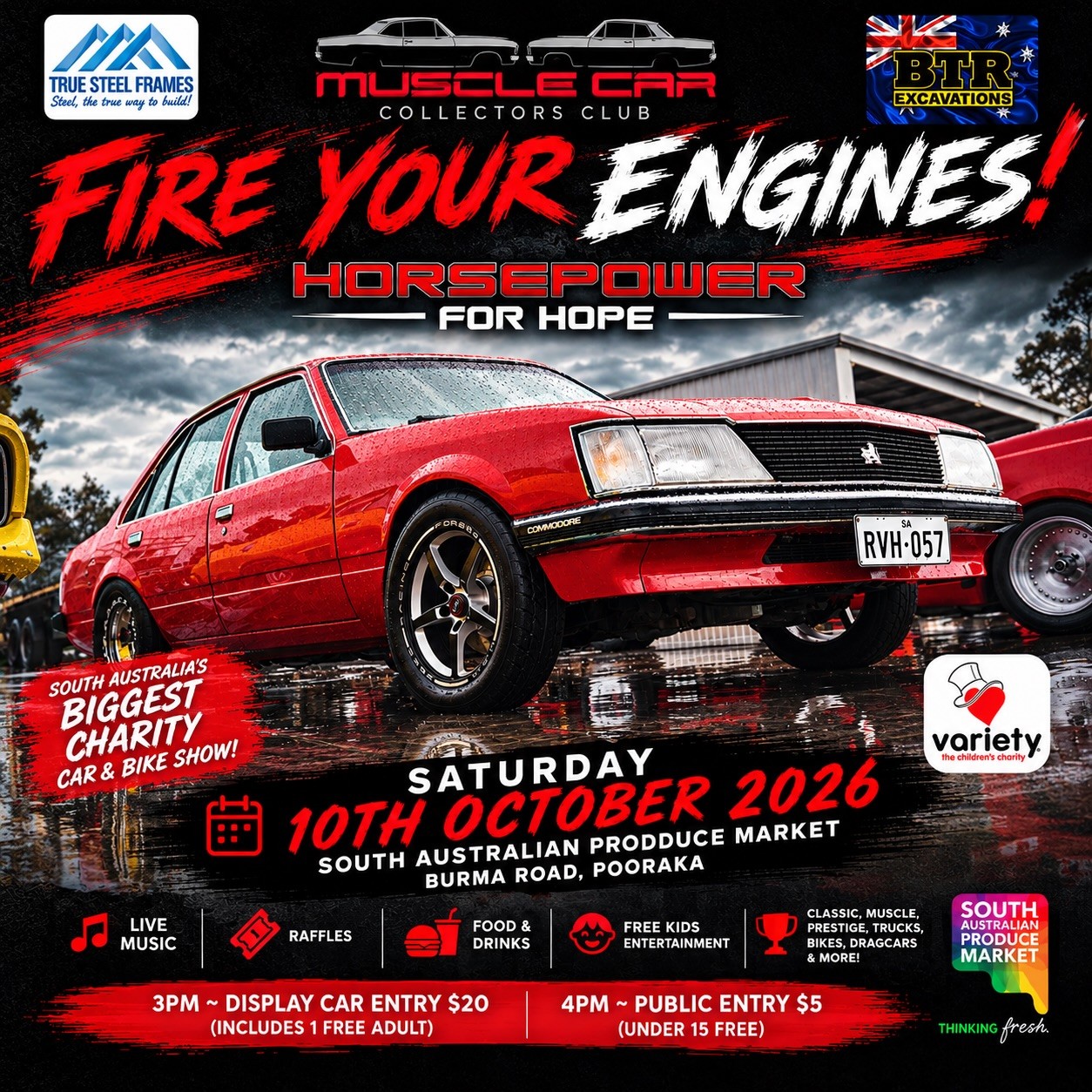 Horsepower for Hope — Muscle/Classic car meet in Adelaide, SA on Saturday 10 October 2026