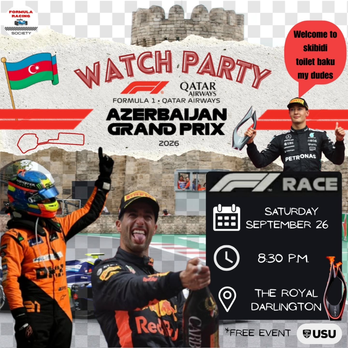 Azerbaijan Grand Prix Watch Party — car meet in Sydney, NSW on Saturday 26 September 2026