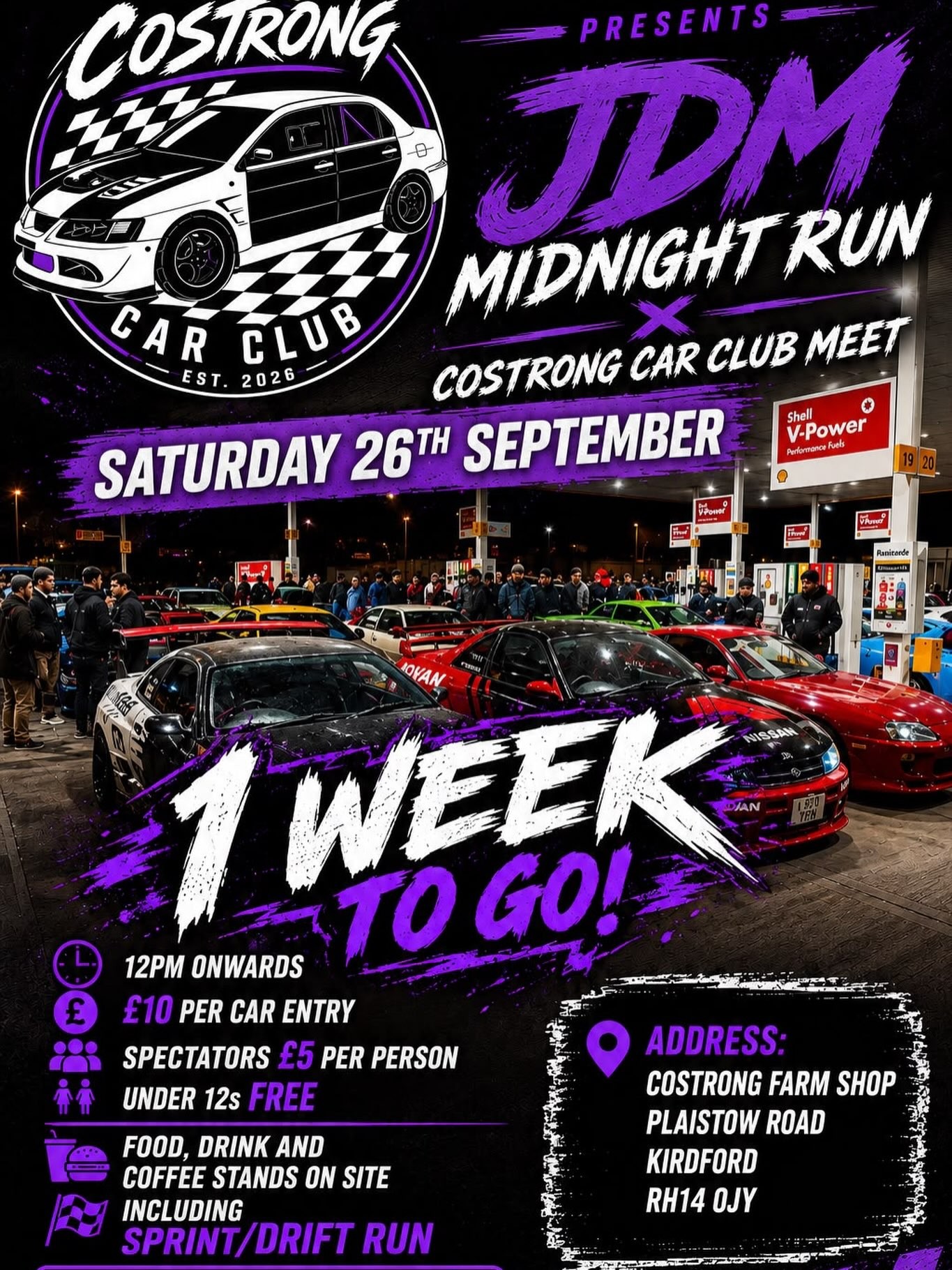 JDM Midnight Run x Costrong Car Club Meet — JDM car meet in International on Saturday 26 September 2026