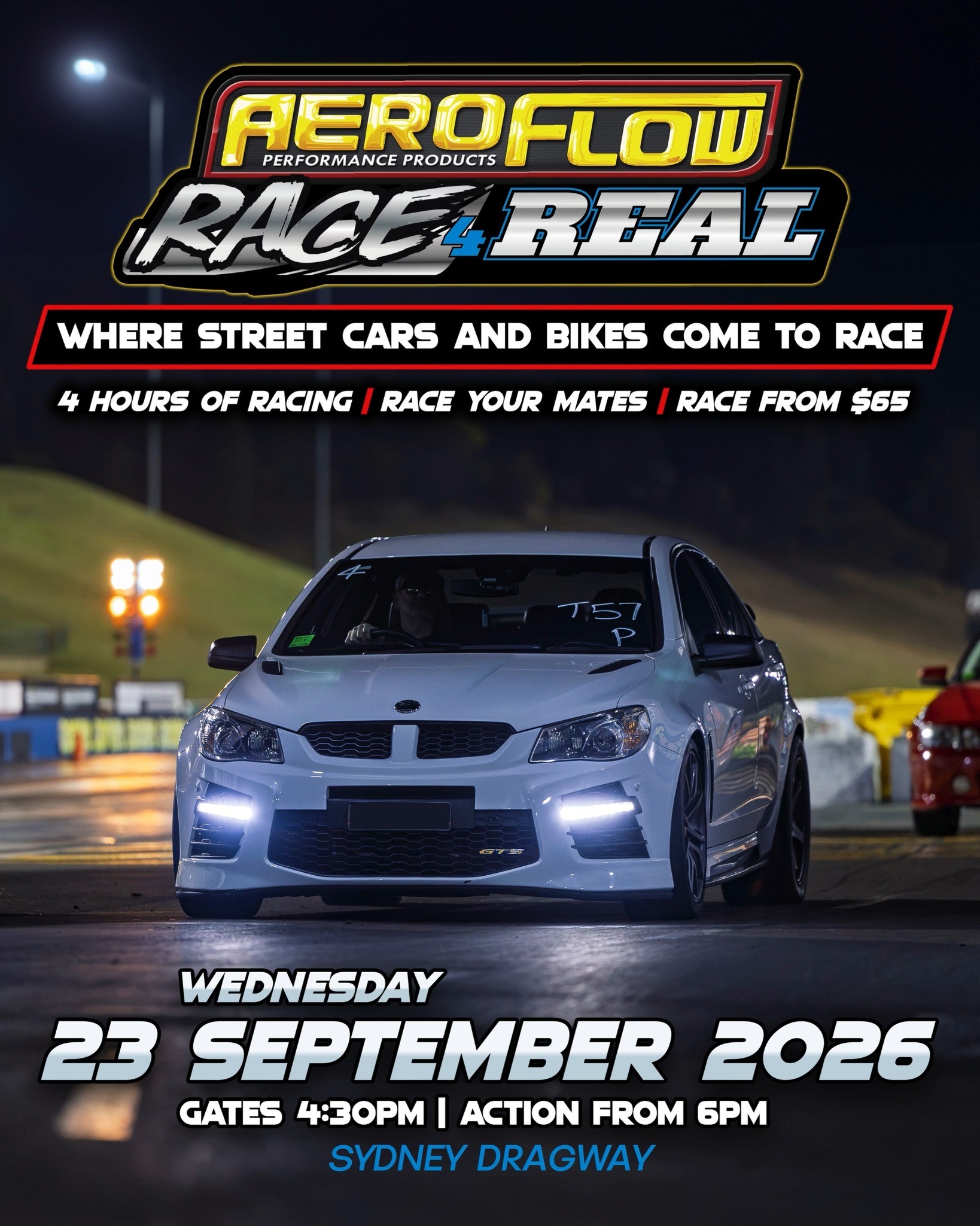 Aeroflow Race 4 Real — Muscle track day in Sydney, NSW on Wednesday 23 September 2026