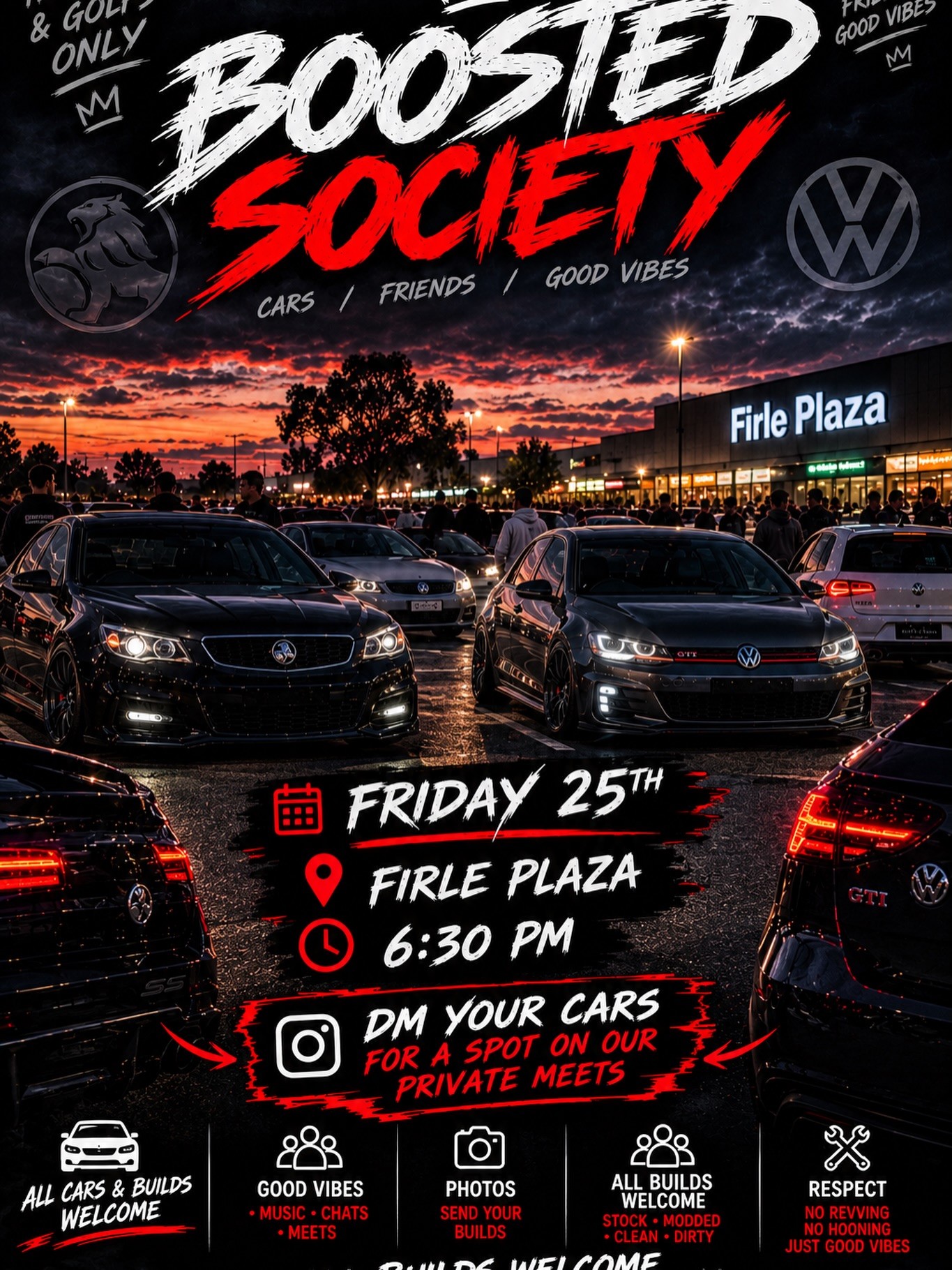 Boosted Society Meet — JDM/Euro car meet in Adelaide, SA on Friday 25 September 2026