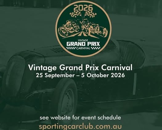 Vintage Grand Prix Carnival — Classic spectator event in Adelaide, SA on Friday 25 September 2026