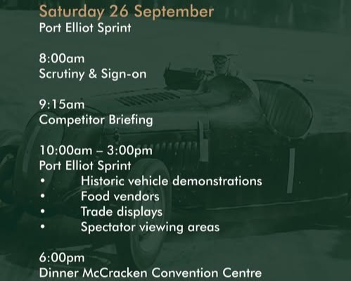 Port Elliot Sprint — Classic spectator event in Adelaide, SA on Saturday 26 September 2026