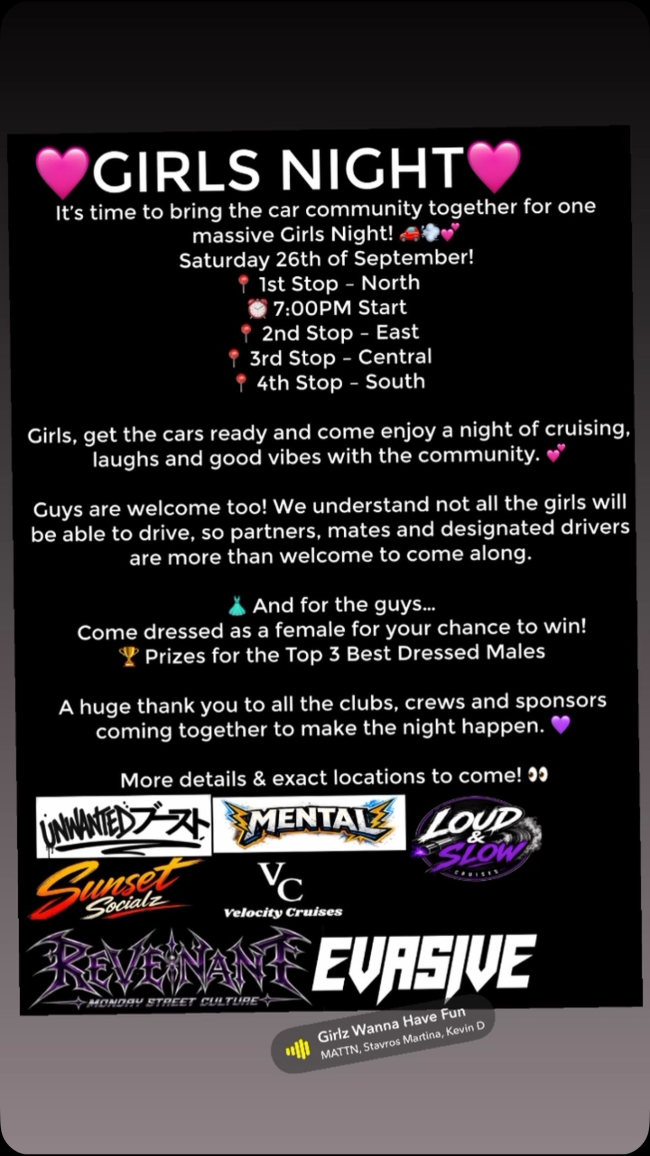 Girls Night — Stance/JDM car meet in Melbourne, VIC on Saturday 26 September 2026
