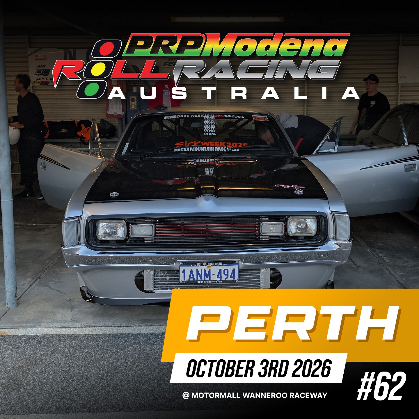 Roll Racing Perth #62 — Muscle/JDM track day in Perth, WA on Saturday 3 October 2026