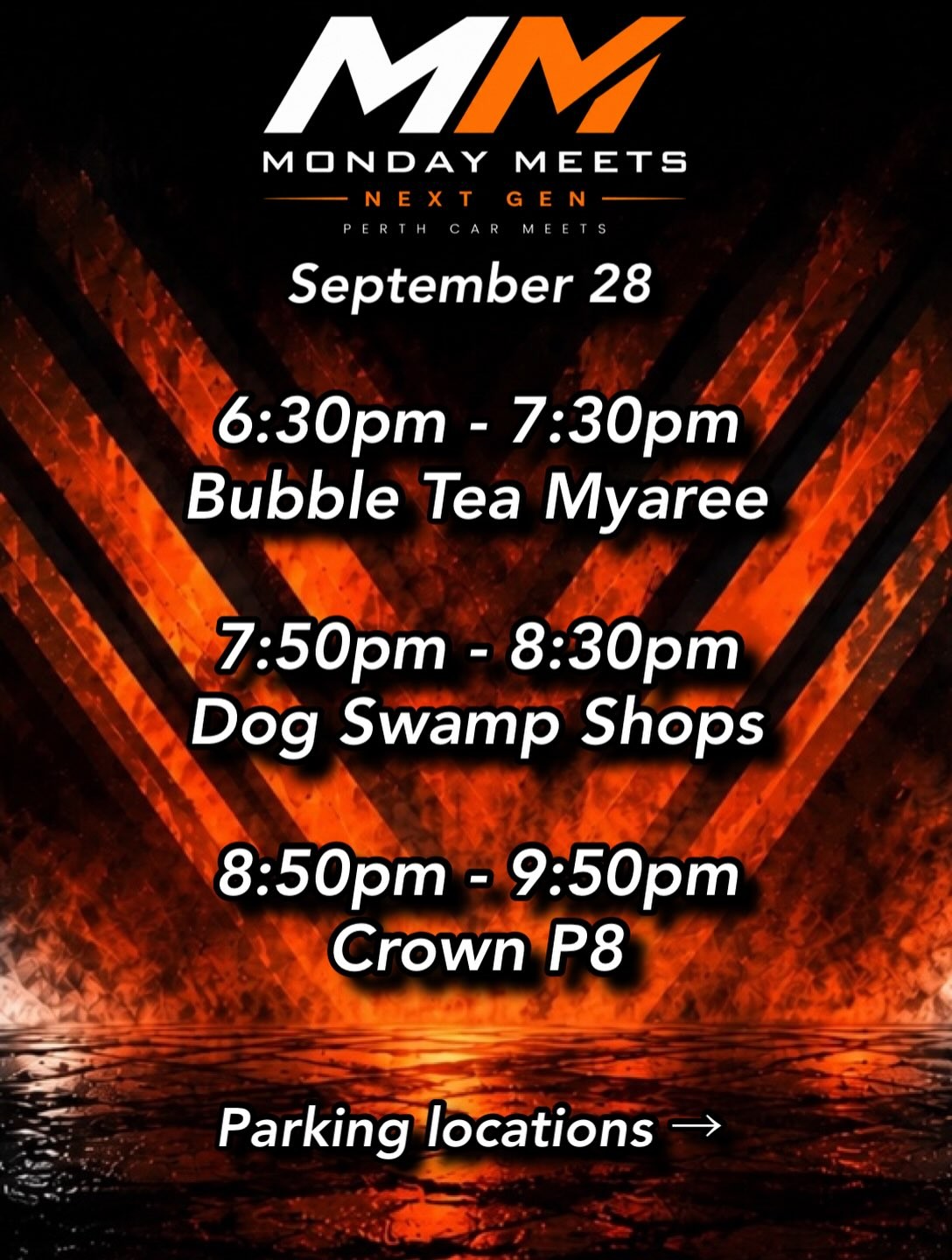 Monday Meets — car meet in Perth, WA on Monday 28 September 2026