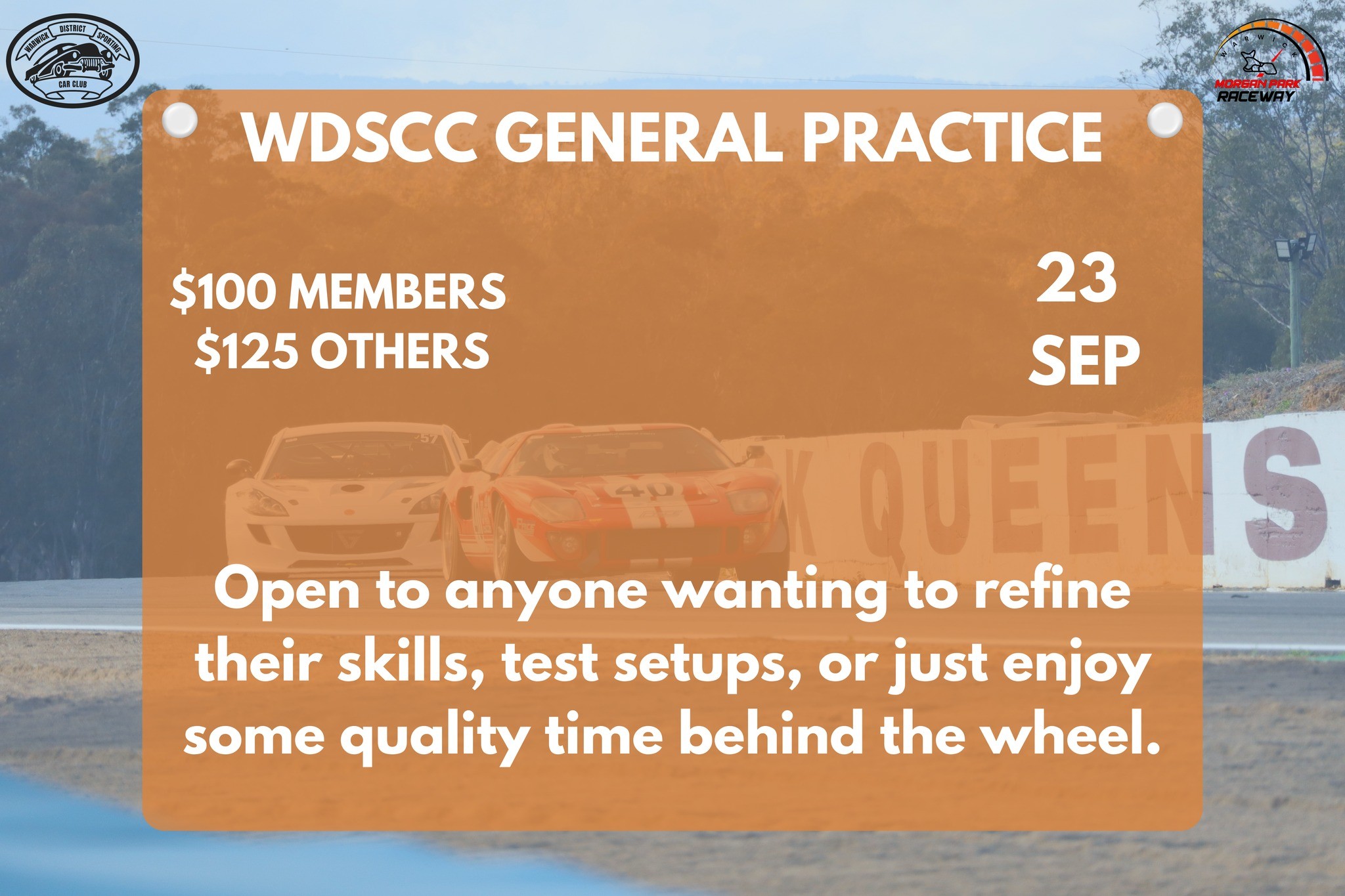 WDSCC General Practice — Muscle track day in Brisbane, QLD on Wednesday 23 September 2026