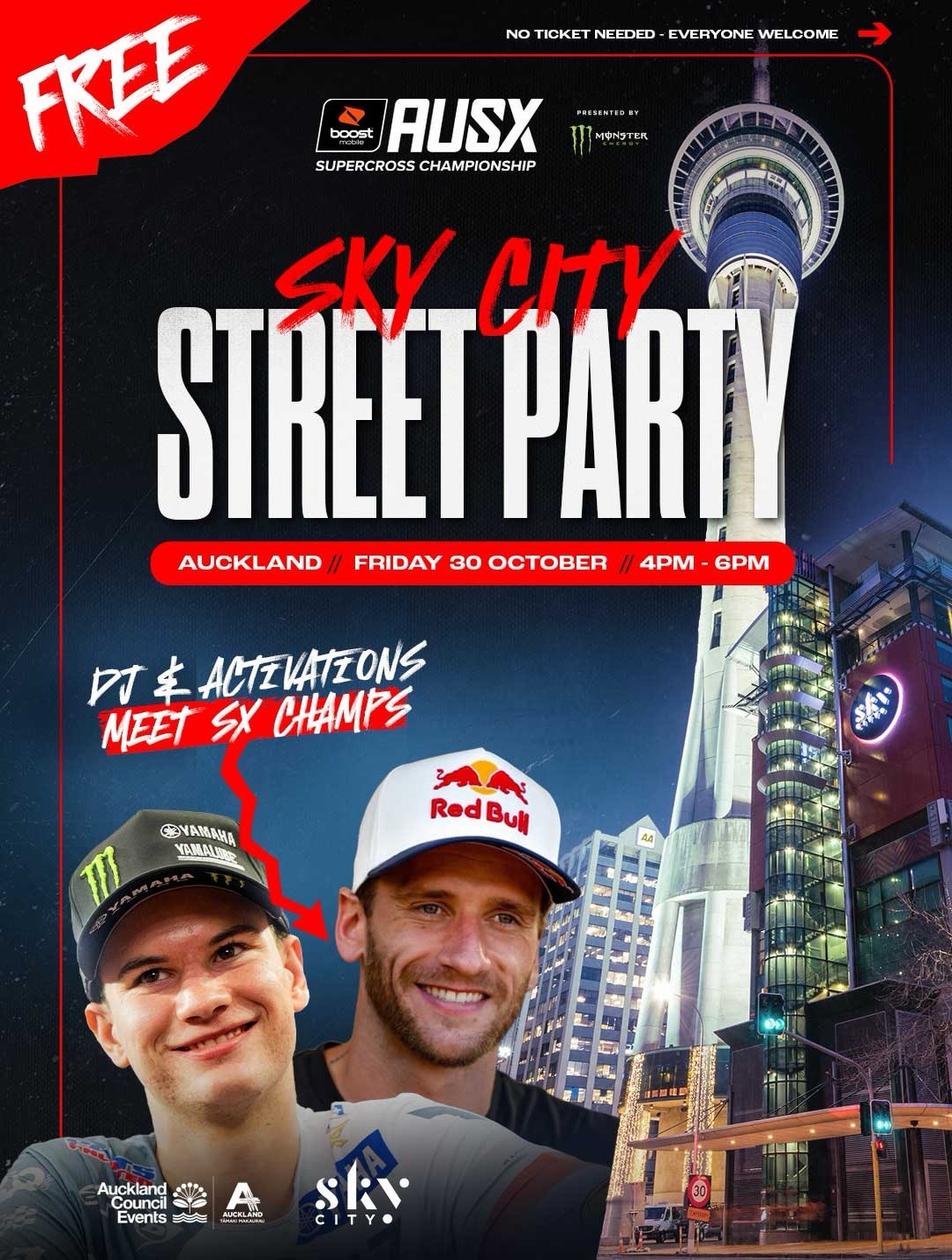 Sky City Street Party — spectator event in International on Friday 30 October 2026