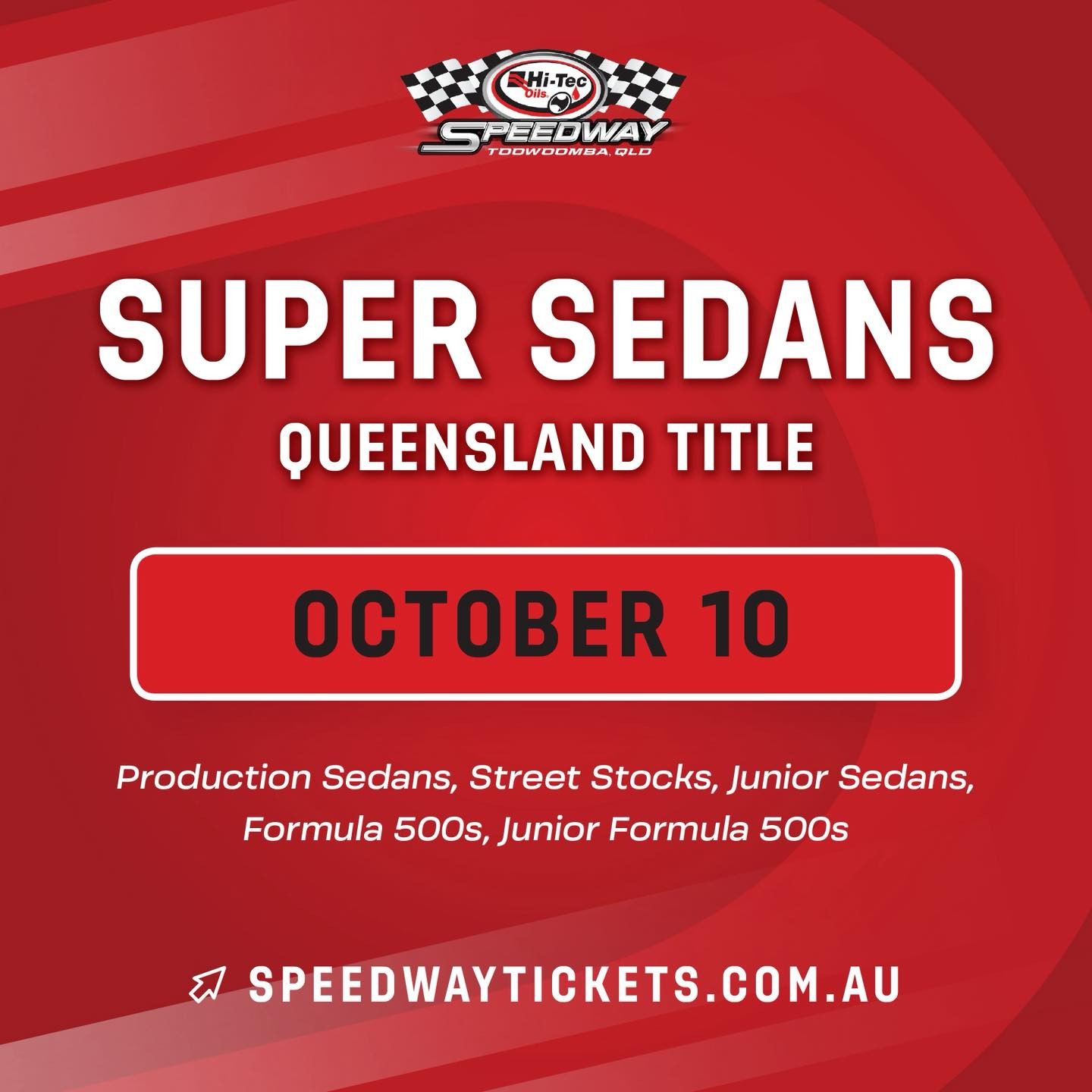 Queensland Super Sedan Title — Muscle spectator event in Toowoomba, QLD on Saturday 10 October 2026