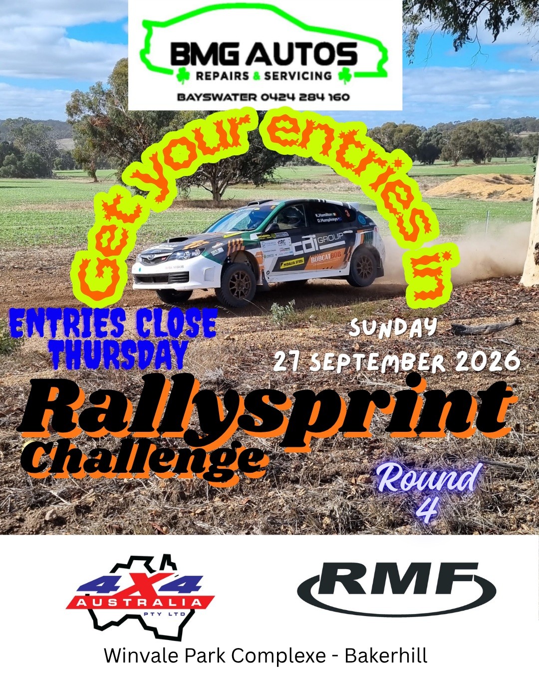 Rallysprint Challenge Round 4 — JDM/4x4 track day in Perth, WA on Sunday 27 September 2026
