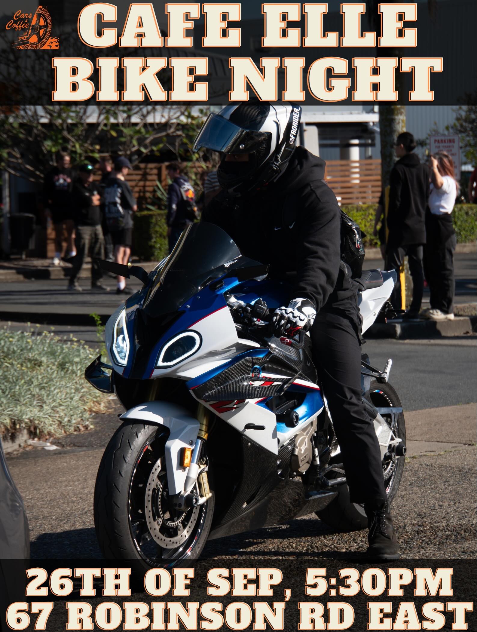 Cafe Elle Bike Night — car meet in Brisbane, QLD on Saturday 26 September 2026