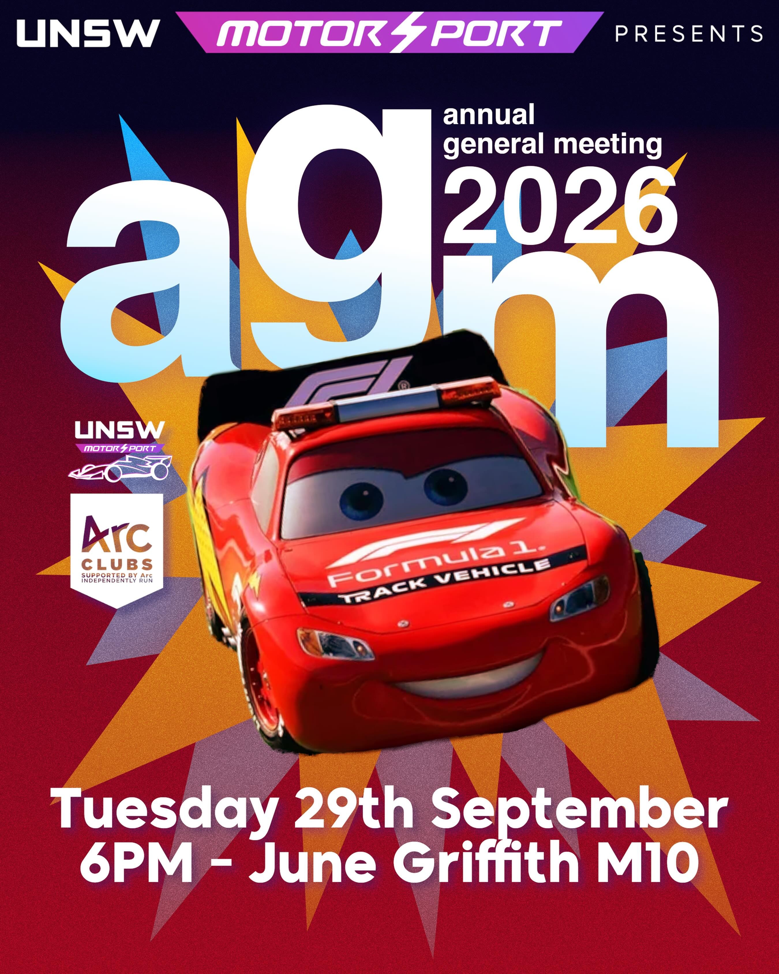 UNSW Motorsport Annual General Meeting — car meet in Sydney, NSW on Tuesday 29 September 2026